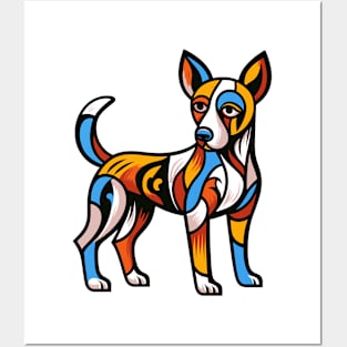 Pop art dog illustration. cubism illustration of a dog Posters and Art